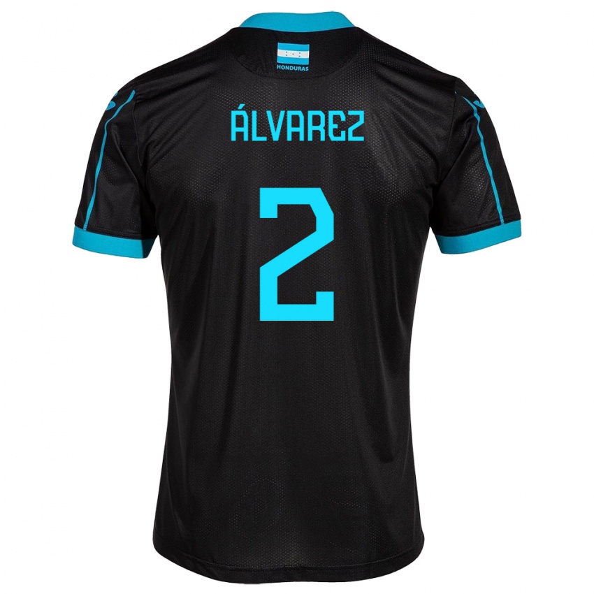 Bambino Maglia Honduras Kevin Álvarez #2 Nero Kit Gara Away 24-26 Maglietta