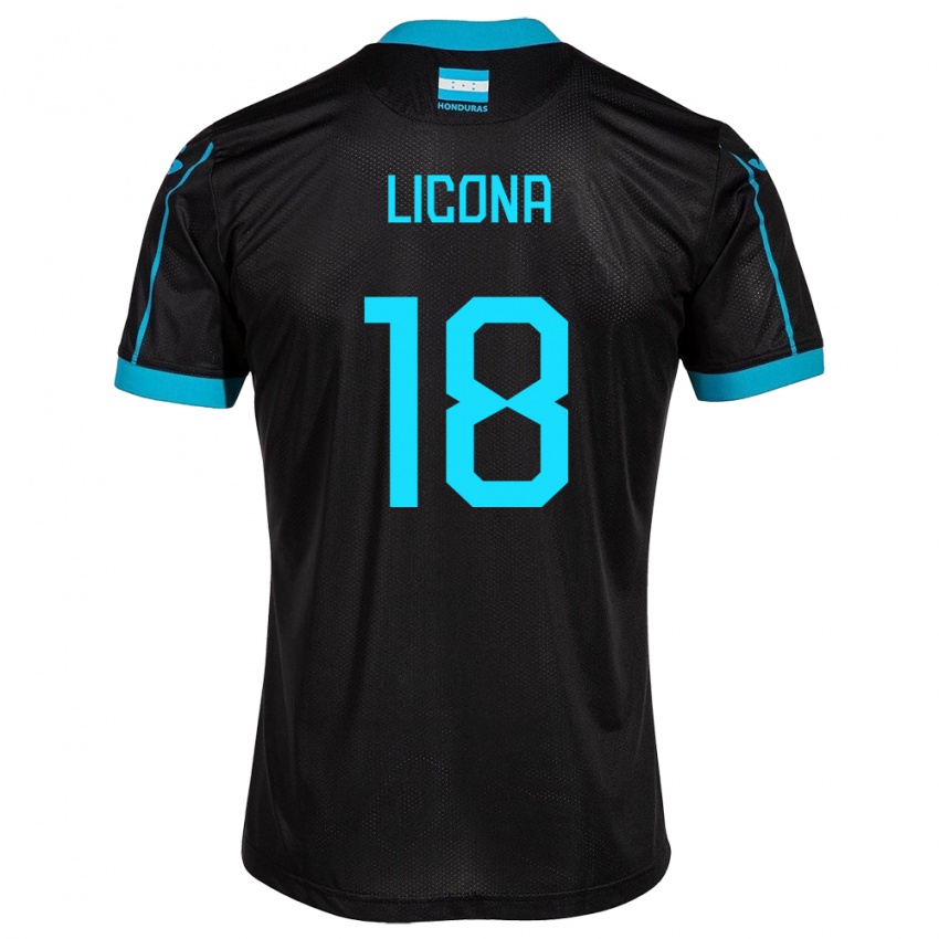 Bambino Maglia Honduras Marlon Licona #18 Nero Kit Gara Away 24-26 Maglietta