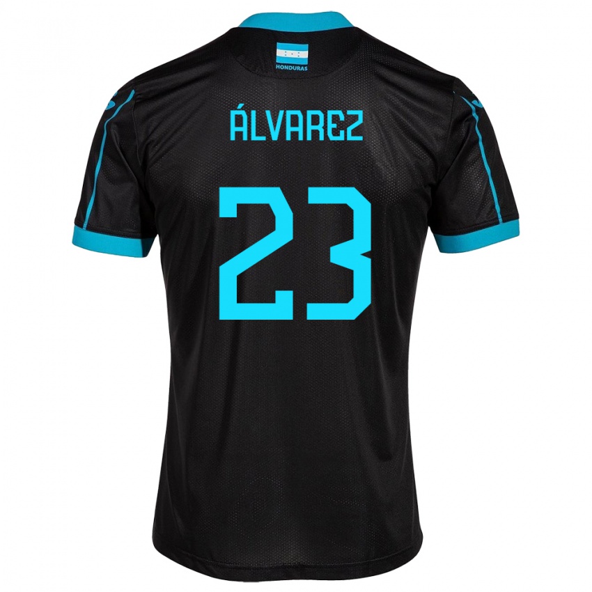 Bambino Maglia Honduras Jorge Álvarez #23 Nero Kit Gara Away 24-26 Maglietta