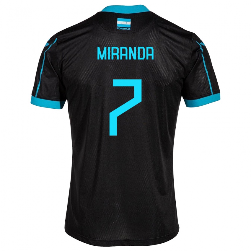 Bambino Maglia Honduras Jeffry Miranda #7 Nero Kit Gara Away 24-26 Maglietta