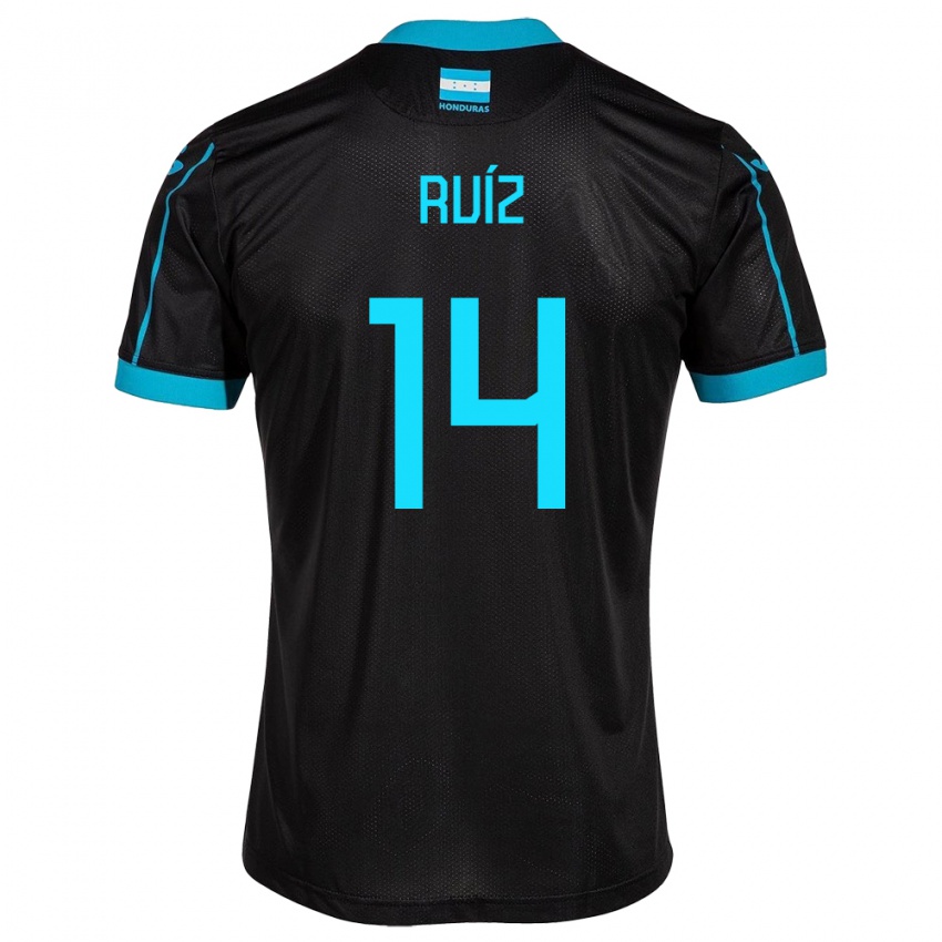 Bambino Maglia Honduras David Ruíz #14 Nero Kit Gara Away 24-26 Maglietta