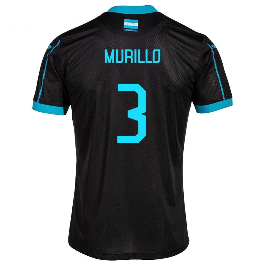 Bambino Maglia Honduras Bárbara Murillo #3 Nero Kit Gara Away 24-26 Maglietta