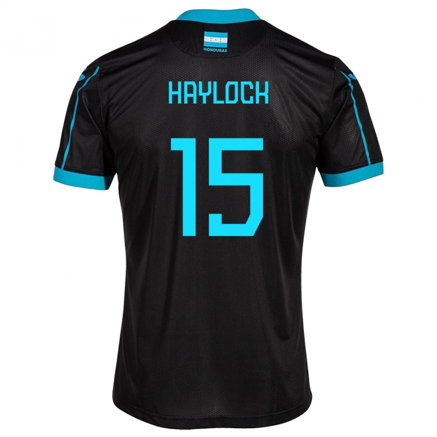 Bambino Maglia Honduras Kendra Haylock #15 Nero Kit Gara Away 24-26 Maglietta