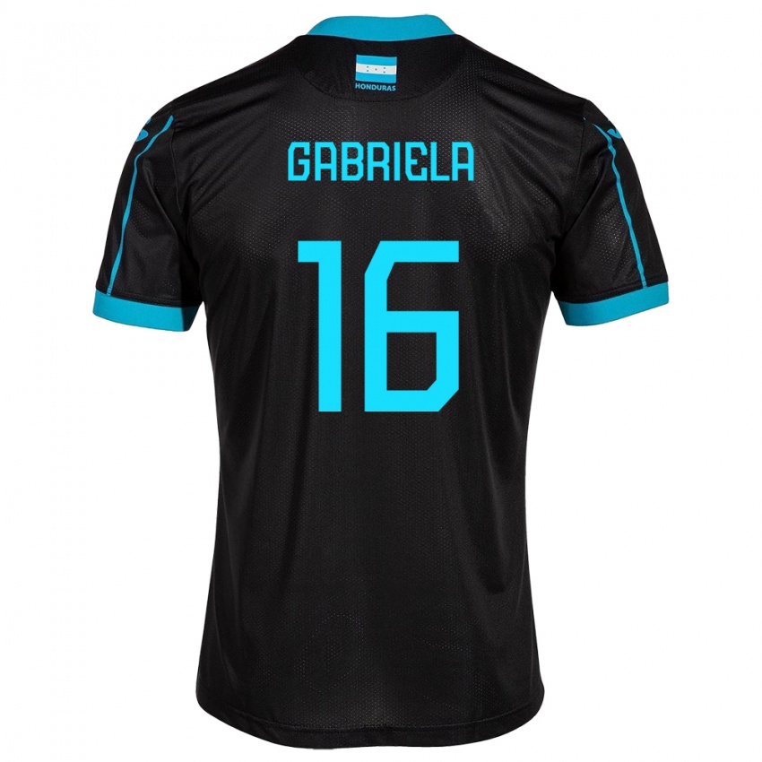 Bambino Maglia Honduras Gabriela García #16 Nero Kit Gara Away 24-26 Maglietta