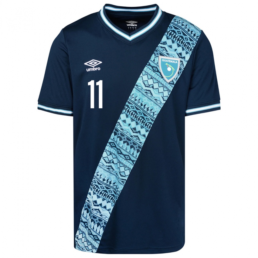 Bambino Maglia Guatemala Savianna Gómez #11 Blu Kit Gara Away 24-26 Maglietta