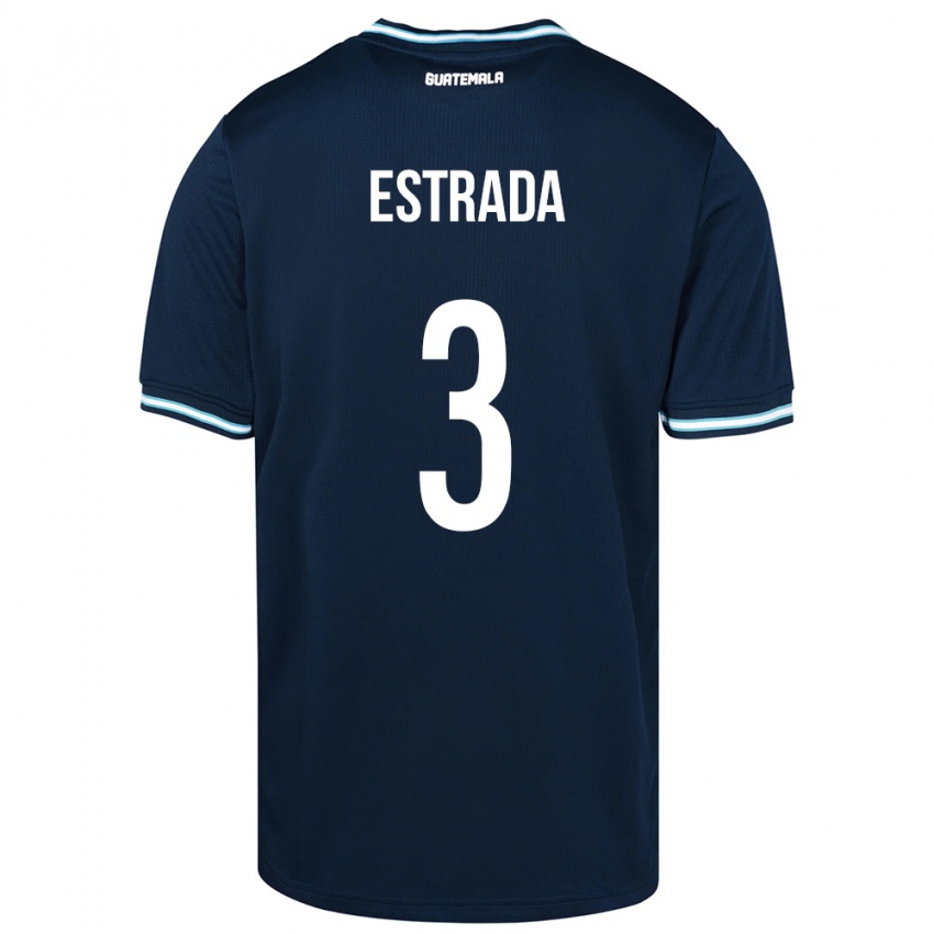 Bambino Maglia Guatemala Carlos Estrada #3 Blu Kit Gara Away 24-26 Maglietta