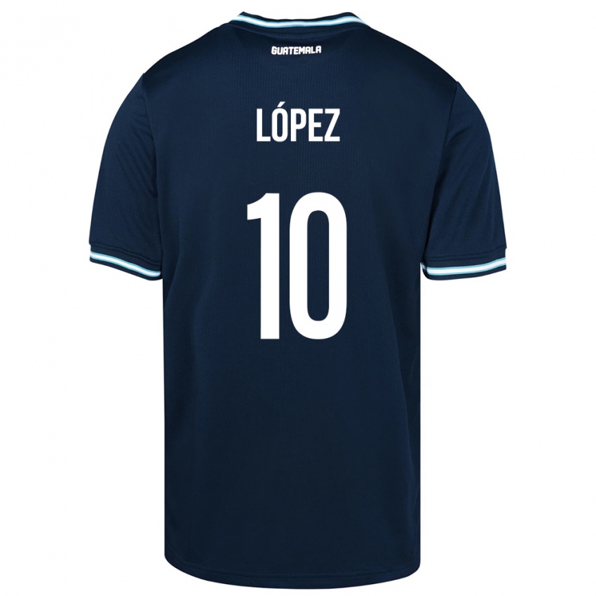 Bambino Maglia Guatemala Antonio López #10 Blu Kit Gara Away 24-26 Maglietta