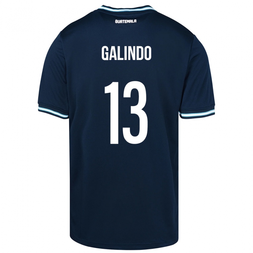 Bambino Maglia Guatemala Alejandro Galindo #13 Blu Kit Gara Away 24-26 Maglietta