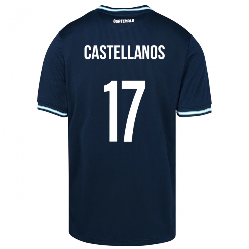 Bambino Maglia Guatemala Óscar Castellanos #17 Blu Kit Gara Away 24-26 Maglietta