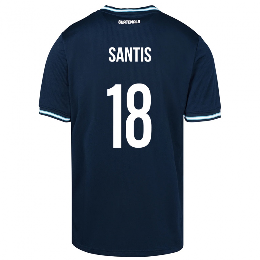 Bambino Maglia Guatemala Óscar Santis #18 Blu Kit Gara Away 24-26 Maglietta