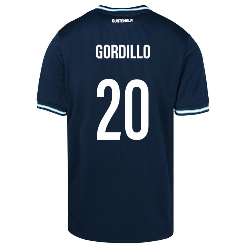 Bambino Maglia Guatemala Gerardo Gordillo #20 Blu Kit Gara Away 24-26 Maglietta