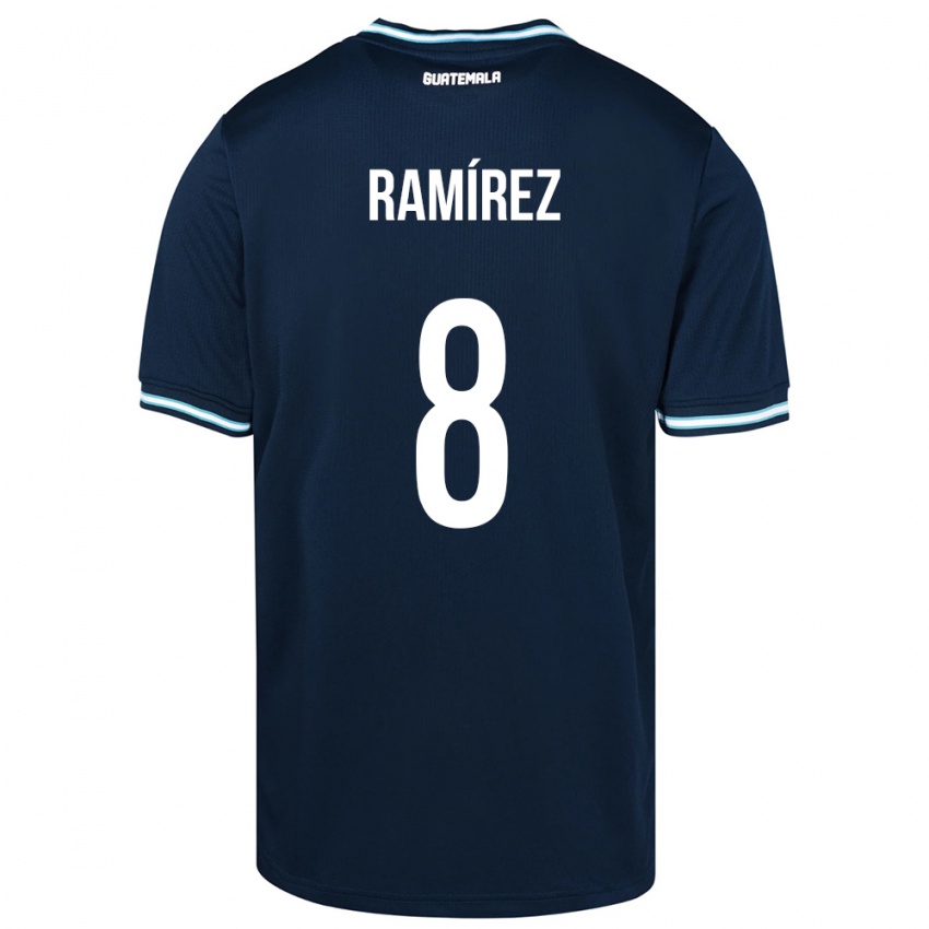 Bambino Maglia Guatemala Dennis Ramírez #8 Blu Kit Gara Away 24-26 Maglietta