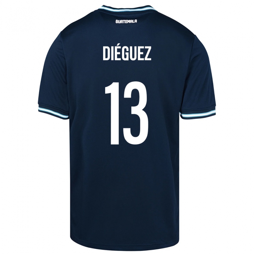 Bambino Maglia Guatemala Jonathan Diéguez #13 Blu Kit Gara Away 24-26 Maglietta