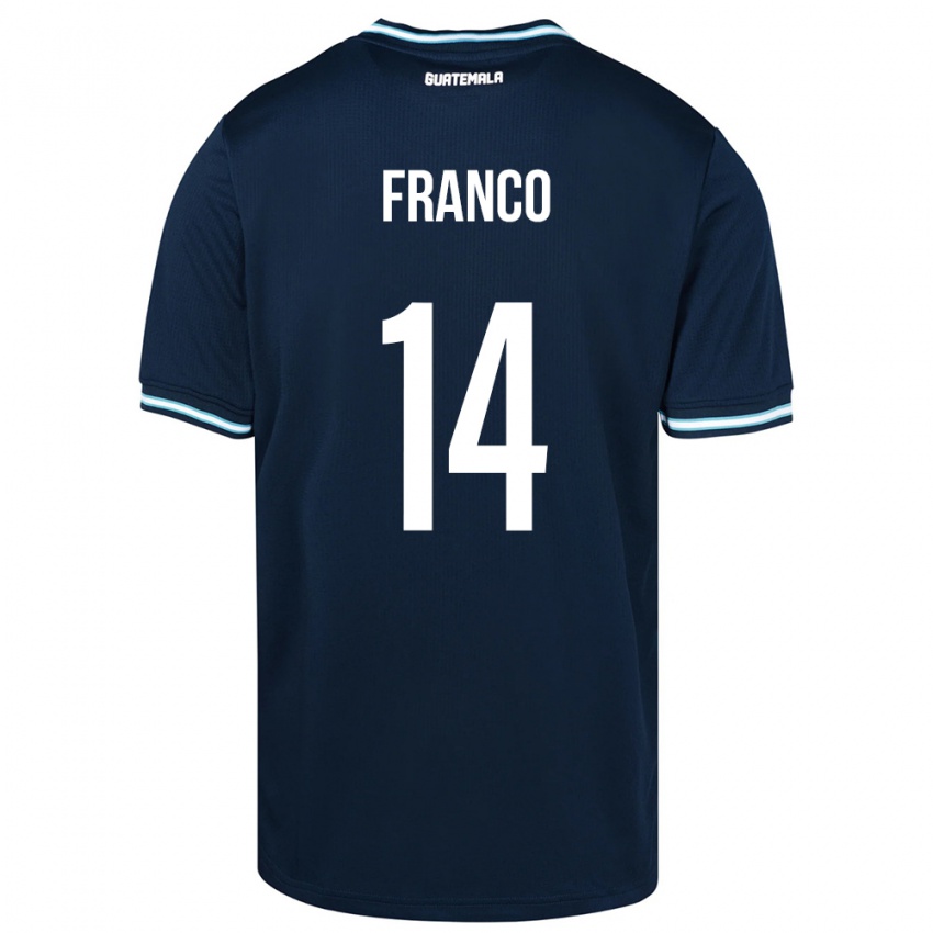 Bambino Maglia Guatemala Jonathan Franco #14 Blu Kit Gara Away 24-26 Maglietta