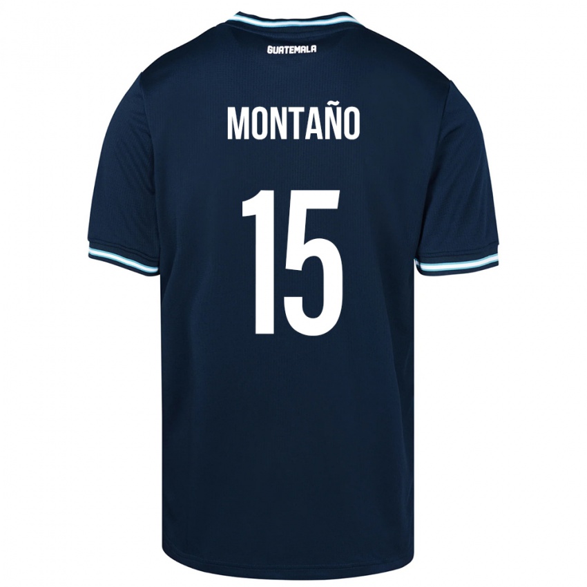 Bambino Maglia Guatemala Figo Montaño #15 Blu Kit Gara Away 24-26 Maglietta