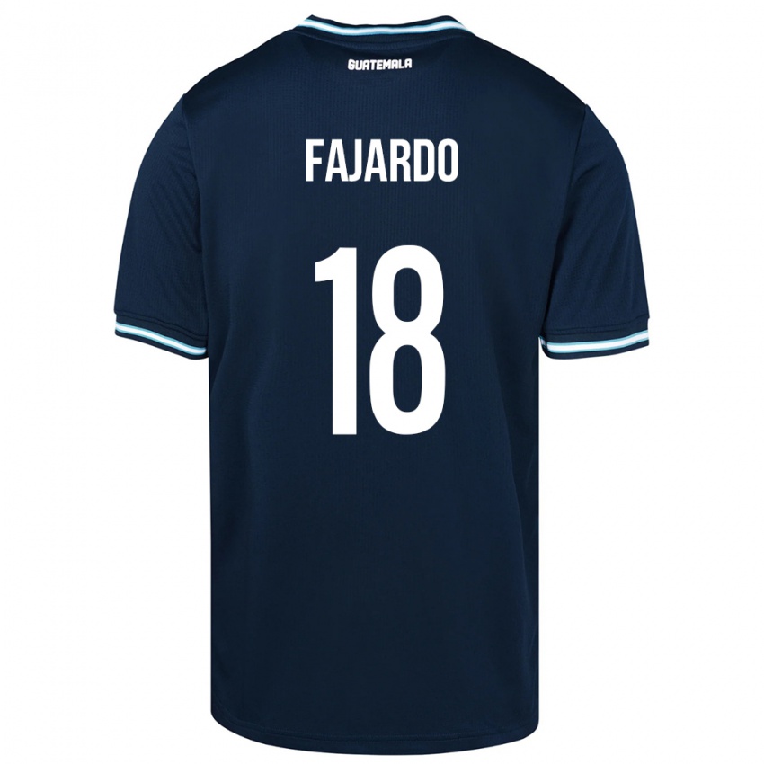 Bambino Maglia Guatemala William Fajardo #18 Blu Kit Gara Away 24-26 Maglietta