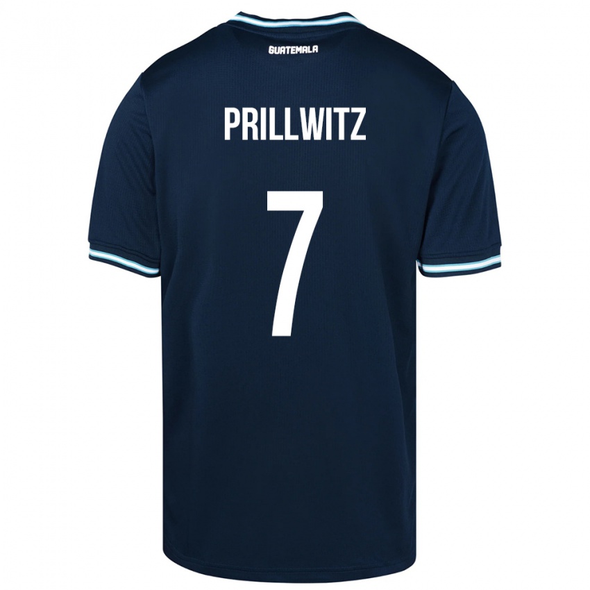 Bambino Maglia Guatemala Héctor Prillwitz #7 Blu Kit Gara Away 24-26 Maglietta