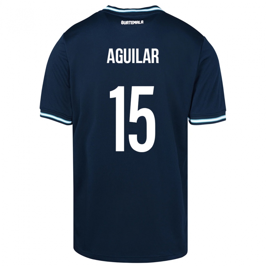 Bambino Maglia Guatemala Carlos Aguilar #15 Blu Kit Gara Away 24-26 Maglietta