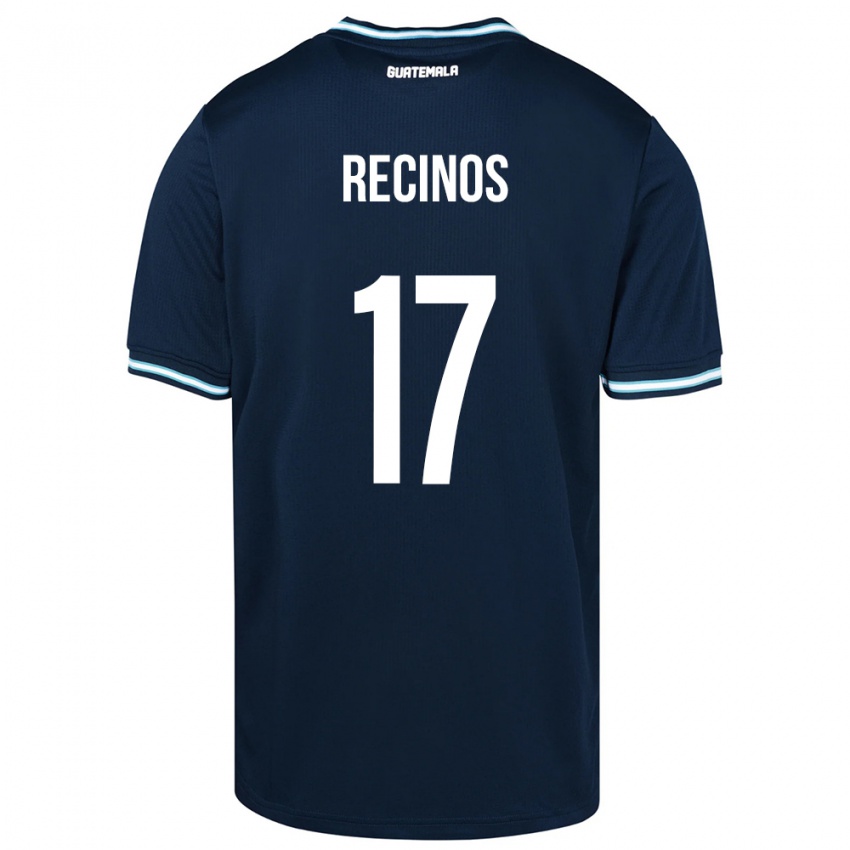 Bambino Maglia Guatemala Antony Recinos #17 Blu Kit Gara Away 24-26 Maglietta