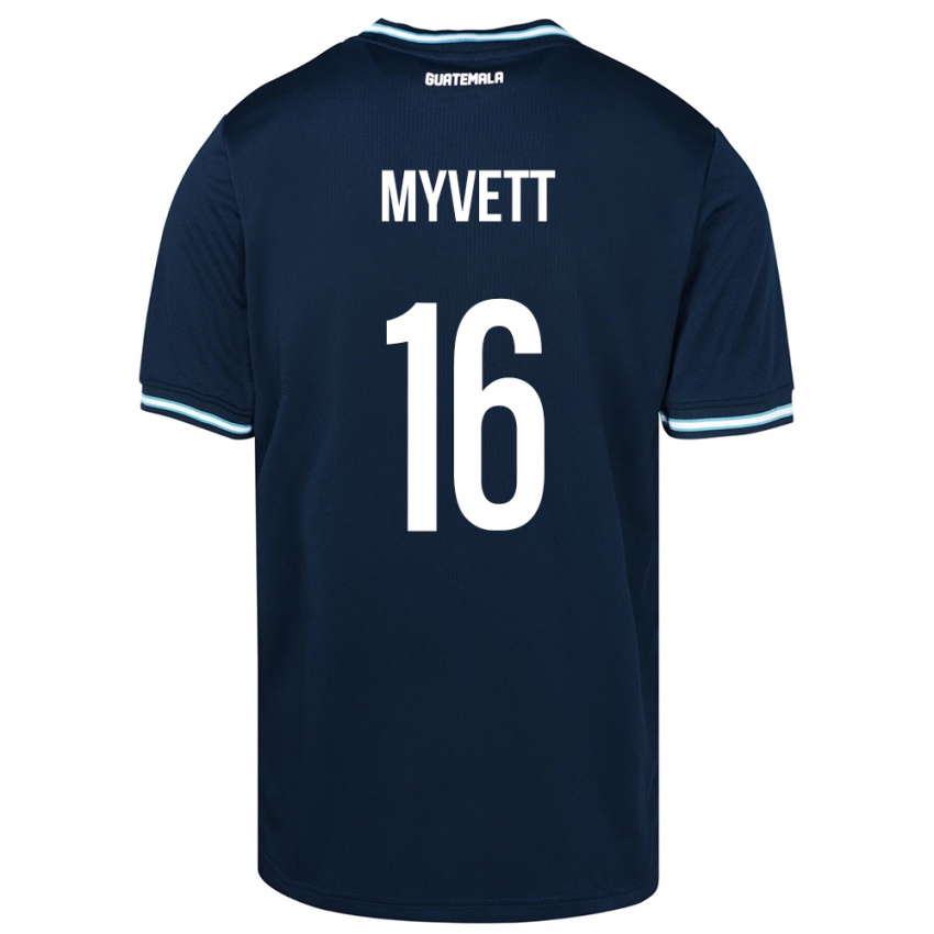 Bambino Maglia Guatemala Jemery Myvett #16 Blu Kit Gara Away 24-26 Maglietta