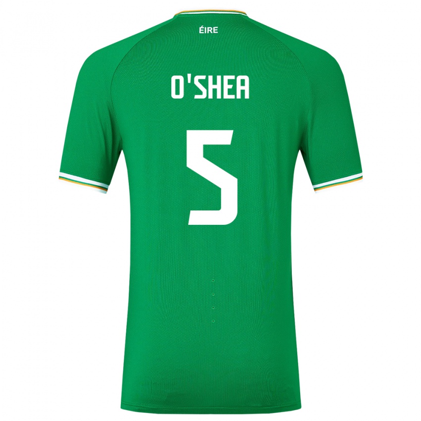 Uomo Maglia Irlanda Dara O'shea #5 Verde Kit Gara Home 24-26 Maglietta