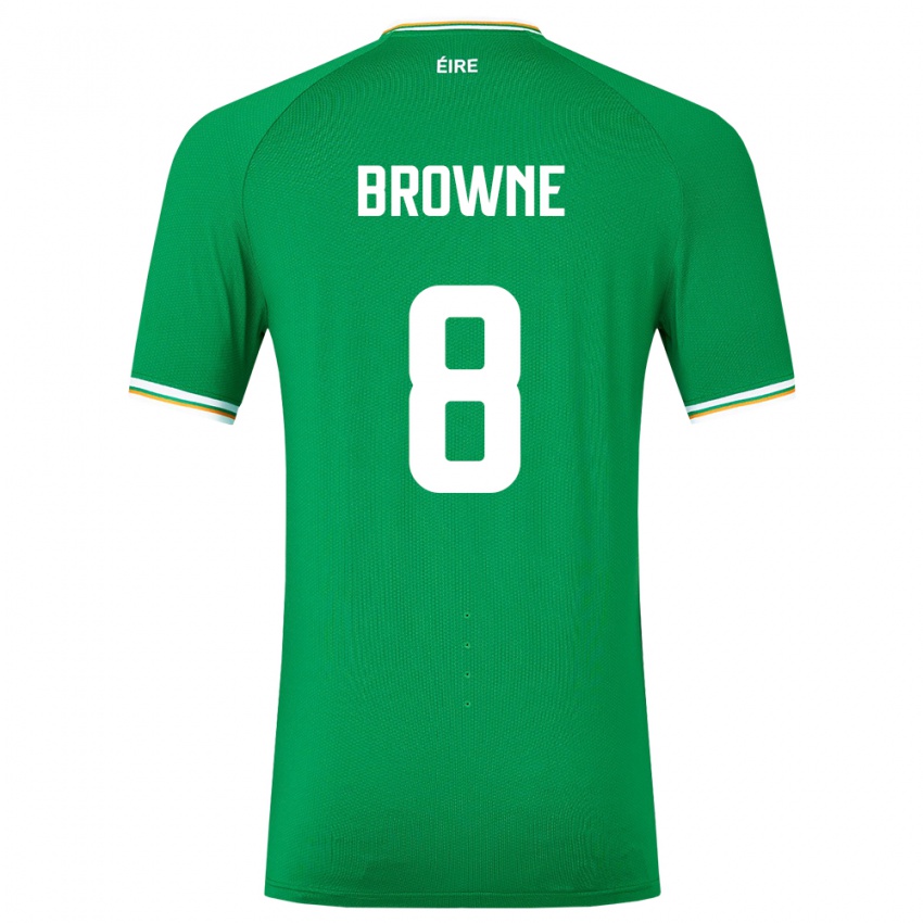 Uomo Maglia Irlanda Alan Browne #8 Verde Kit Gara Home 24-26 Maglietta