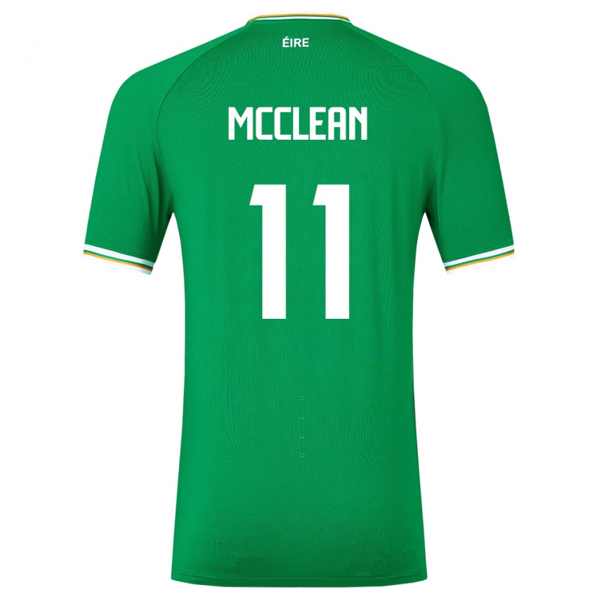 Uomo Maglia Irlanda James Mcclean #11 Verde Kit Gara Home 24-26 Maglietta