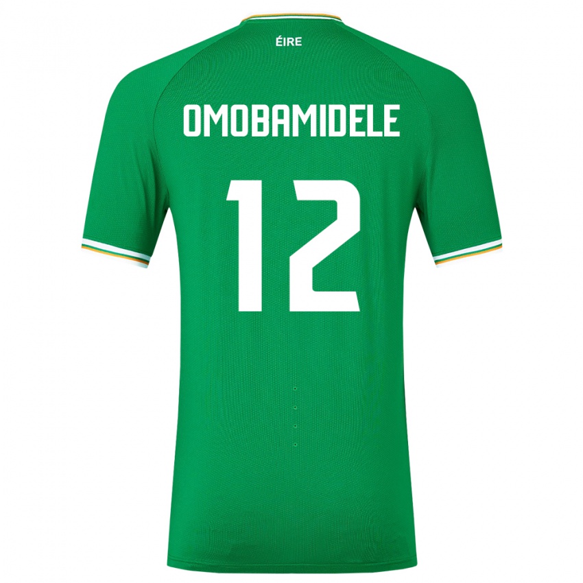 Uomo Maglia Irlanda Andrew Omobamidele #12 Verde Kit Gara Home 24-26 Maglietta