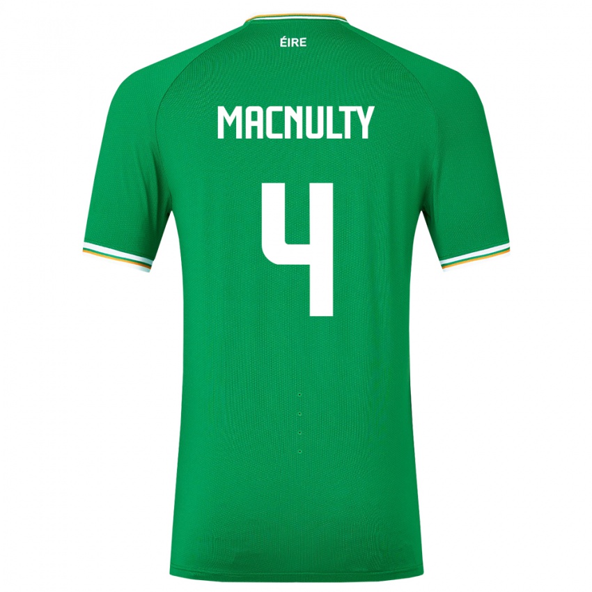 Uomo Maglia Irlanda Anselmo García Macnulty #4 Verde Kit Gara Home 24-26 Maglietta