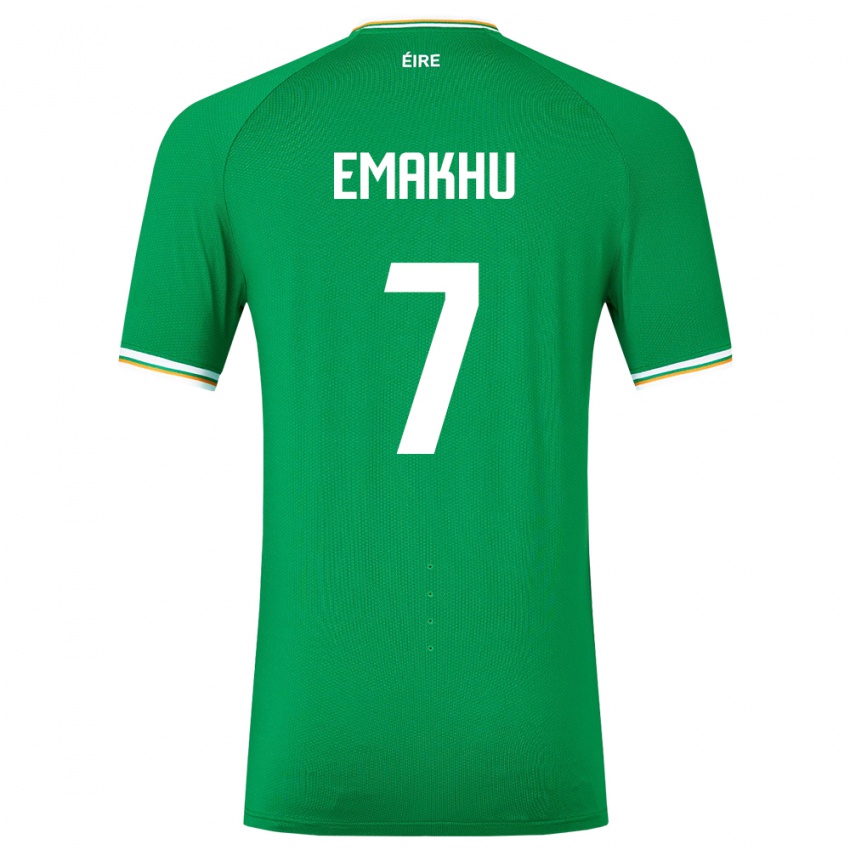 Uomo Maglia Irlanda Aidomo Emakhu #7 Verde Kit Gara Home 24-26 Maglietta