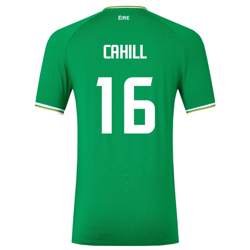 Uomo Maglia Irlanda Killian Cahill #16 Verde Kit Gara Home 24-26 Maglietta