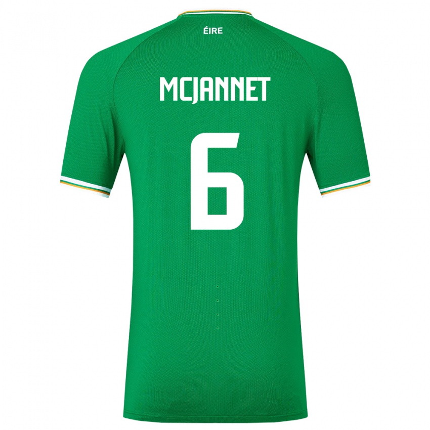 Uomo Maglia Irlanda Ed Mcjannet #6 Verde Kit Gara Home 24-26 Maglietta