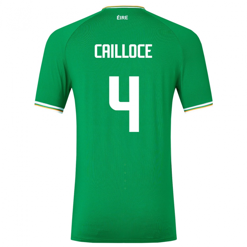 Uomo Maglia Irlanda Luca Cailloce #4 Verde Kit Gara Home 24-26 Maglietta