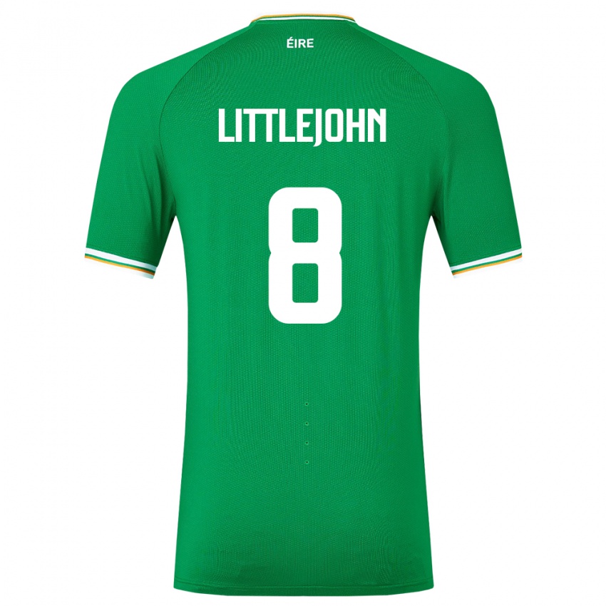 Uomo Maglia Irlanda Ruesha Littlejohn #8 Verde Kit Gara Home 24-26 Maglietta