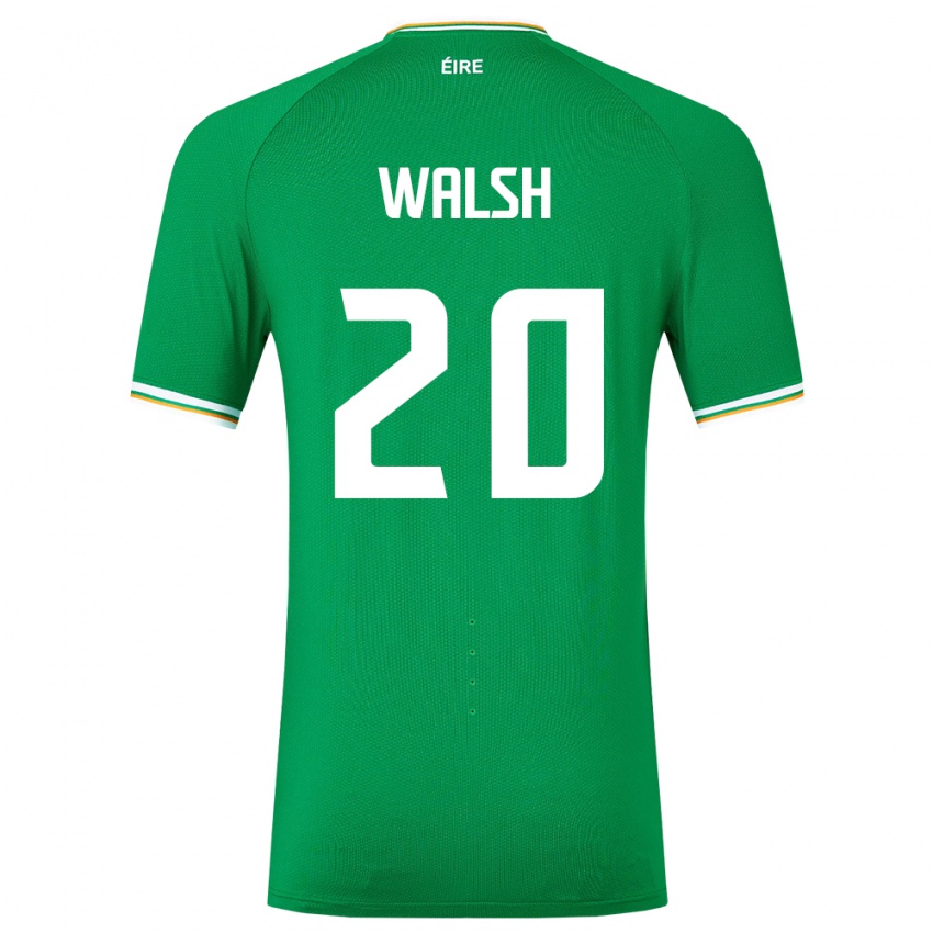 Uomo Maglia Irlanda Claire Walsh #20 Verde Kit Gara Home 24-26 Maglietta