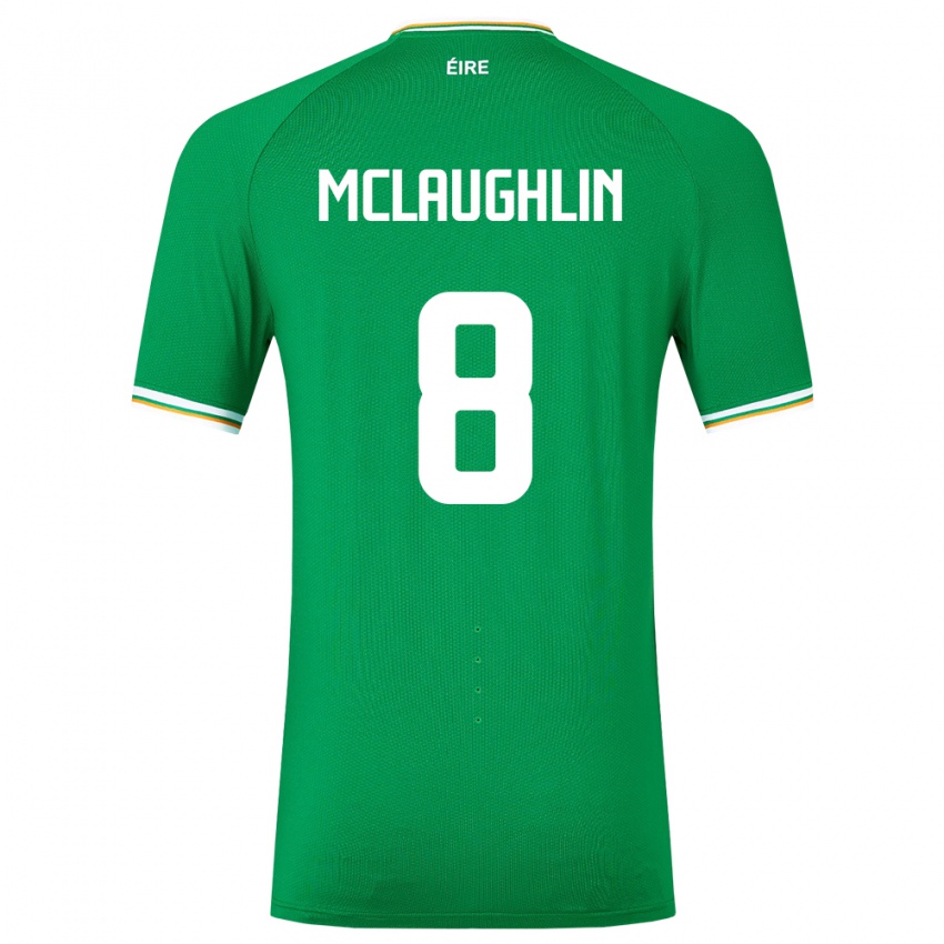 Uomo Maglia Irlanda Roma Mclaughlin #8 Verde Kit Gara Home 24-26 Maglietta