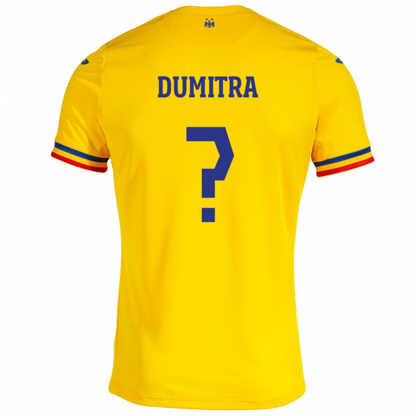 Uomo Maglia Romania John Dumitra #0 Giallo Kit Gara Home 24-26 Maglietta