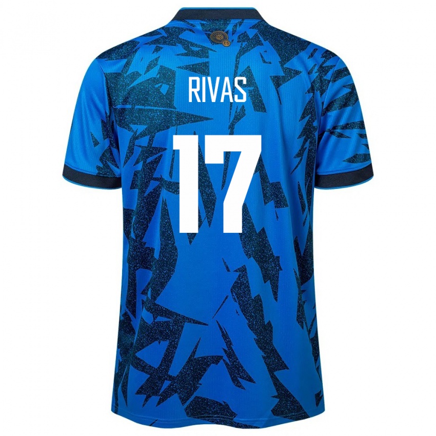 Uomo Maglia El Salvador Eduardo Rivas #17 Blu Kit Gara Home 24-26 Maglietta