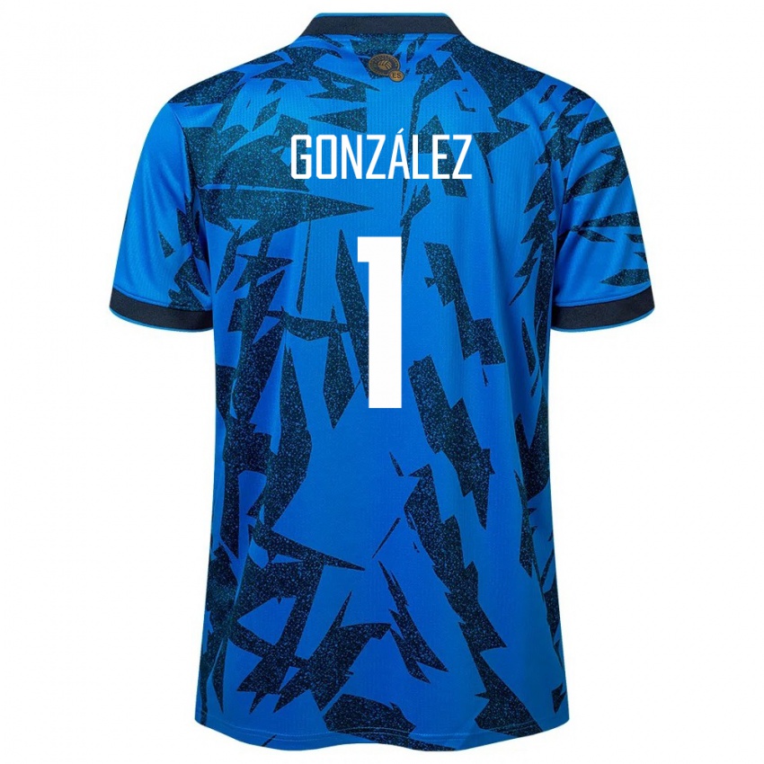 Uomo Maglia El Salvador Mario González #1 Blu Kit Gara Home 24-26 Maglietta