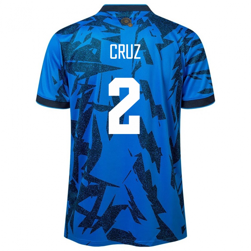 Uomo Maglia El Salvador Melvin Cruz #2 Blu Kit Gara Home 24-26 Maglietta