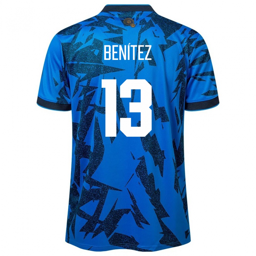 Uomo Maglia El Salvador Tereso Benítez #13 Blu Kit Gara Home 24-26 Maglietta