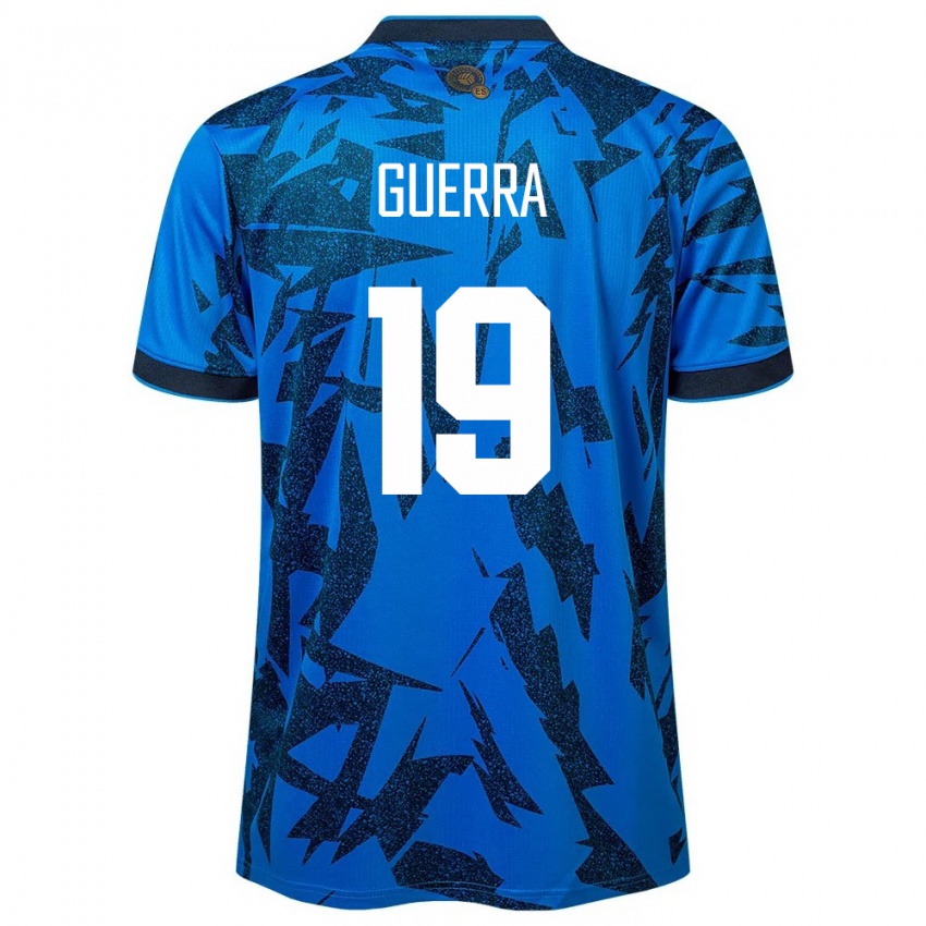 Uomo Maglia El Salvador Steven Guerra #19 Blu Kit Gara Home 24-26 Maglietta