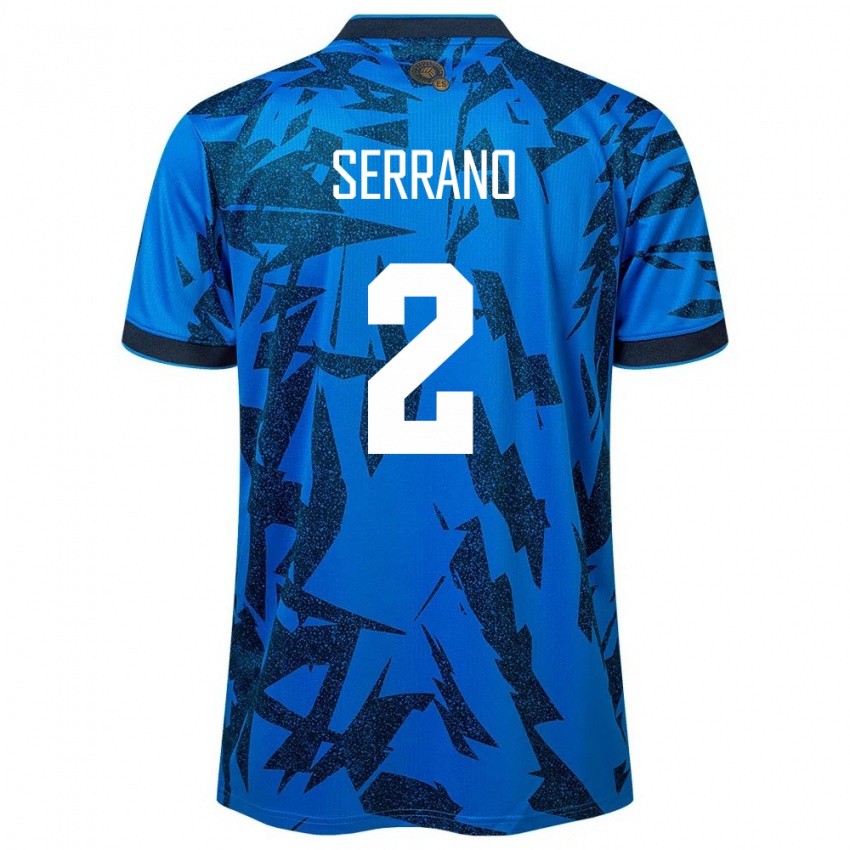 Uomo Maglia El Salvador Alejandro Serrano #2 Blu Kit Gara Home 24-26 Maglietta