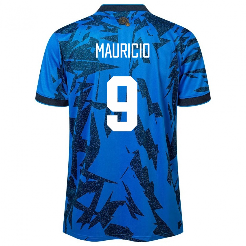 Uomo Maglia El Salvador Emerson Mauricio #9 Blu Kit Gara Home 24-26 Maglietta