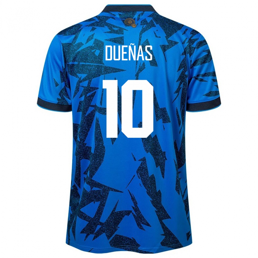 Uomo Maglia El Salvador Enrico Dueñas #10 Blu Kit Gara Home 24-26 Maglietta