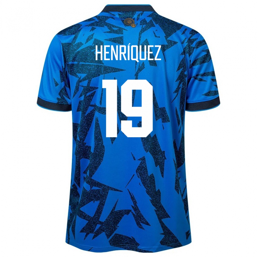 Uomo Maglia El Salvador Alejandro Henríquez #19 Blu Kit Gara Home 24-26 Maglietta