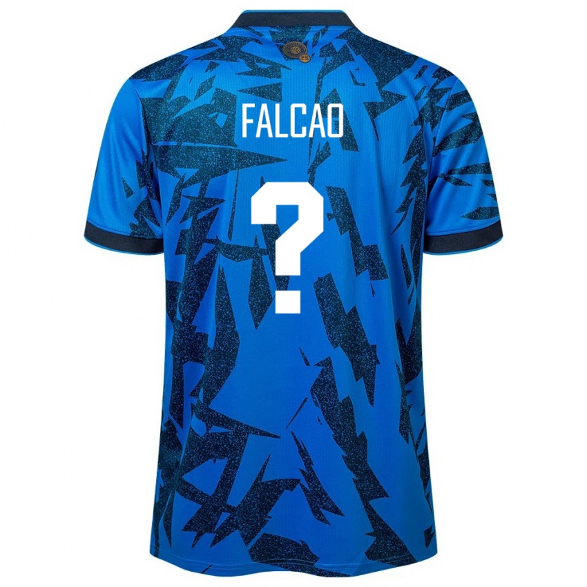 Uomo Maglia El Salvador Kiano Falcao #0 Blu Kit Gara Home 24-26 Maglietta