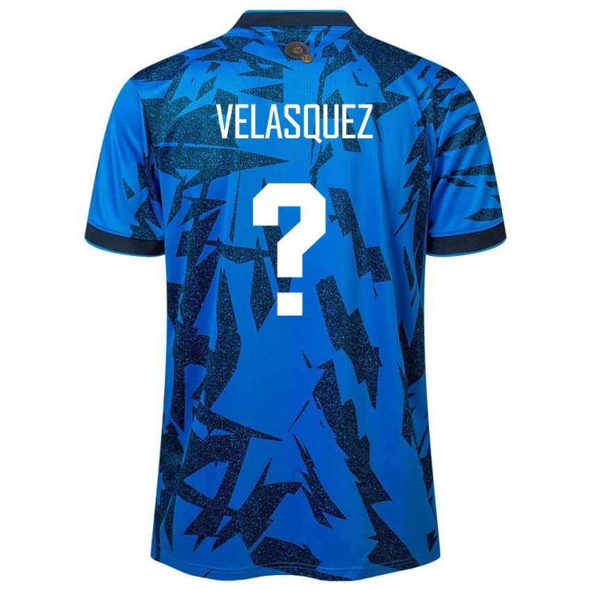 Uomo Maglia El Salvador Jorge Velasquez #0 Blu Kit Gara Home 24-26 Maglietta