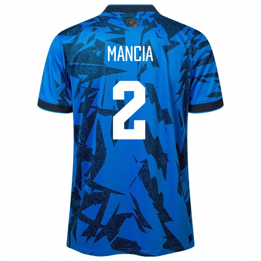 Uomo Maglia El Salvador Steven Mancia #2 Blu Kit Gara Home 24-26 Maglietta