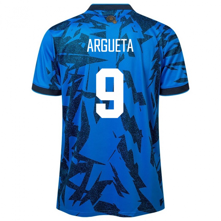 Uomo Maglia El Salvador Christopher Argueta #9 Blu Kit Gara Home 24-26 Maglietta